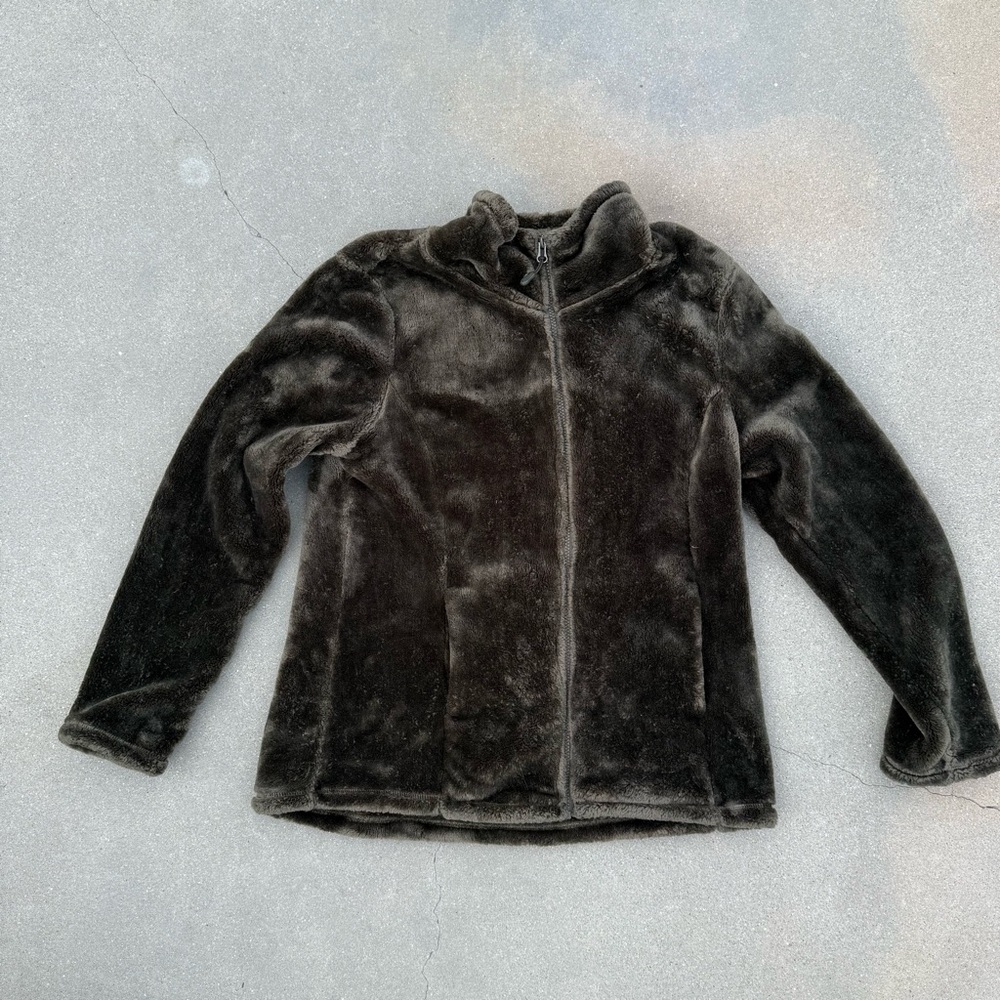 32 Degrees Heat Brown Faux Fur Zip-Up Jacket | Super Soft | Size L